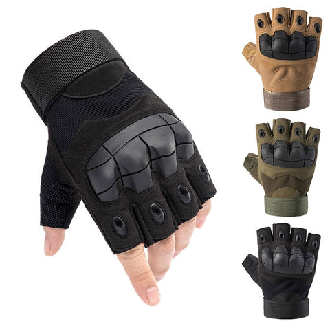 Military Army Tactical Gloves Men's Hard Knuckle Fingerless Gloves Bicycle Shooting Paintball Airsoft Motor Half Finger Gloves