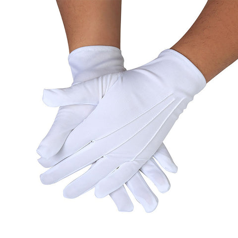 White Gloves Magician Honor Guard Hands Protector Full Finger Men Women Formal Tuxedo Etiquette Gloves Reception Parade