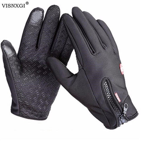 Windstopers Gloves Anti Slip Windproof Thermal Warm Touchscreen Glove Breathable Tactico Winter Men Women Black Zipper Gloves