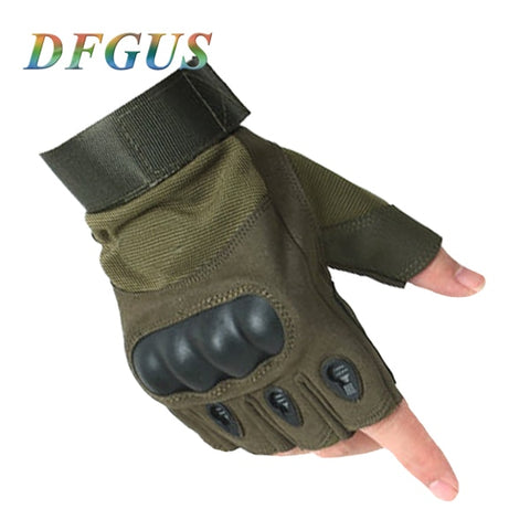 2018 Sale Us Army Men's Tactical Gloves Outdoor Sports Half Finger Military Combat Anti-Slip Carbon Fiber Shell Tactical Gloves