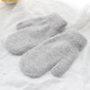 YSDNCHI Hot Sale Fashion Women Girl Winter Gloves Pure Color Rabbit Fur Mittens Soft Warm Candy Color Double Layer Female Gloves