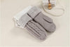 Women Fashion Knit Twist Flowers Mittens Winter Female Wool Plus Cashmere Velvet Thickening Warm Full Finger Gloves Guantes L46